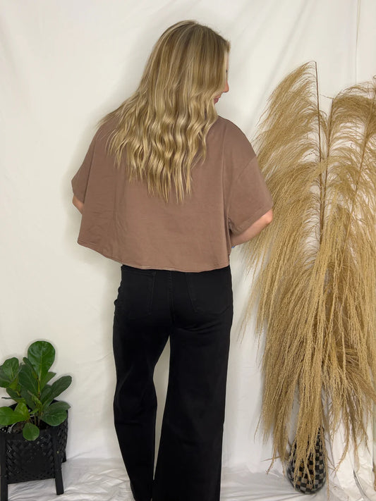 Black High Rise Wide Leg Jeans