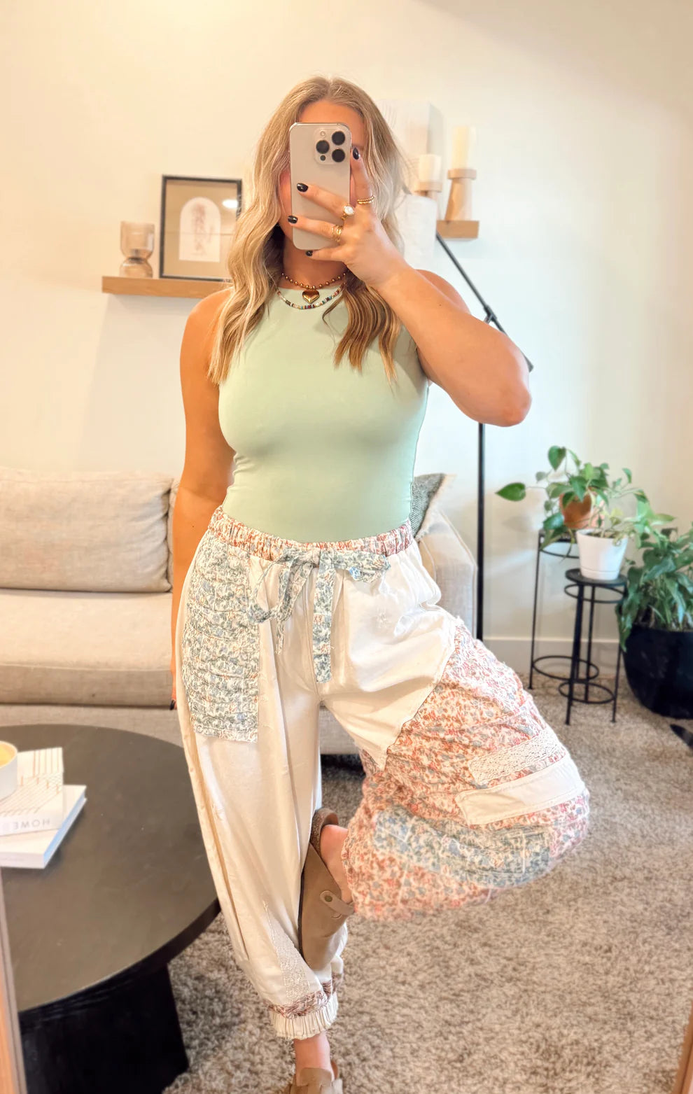 High Neck Staple Tank- Wasabi