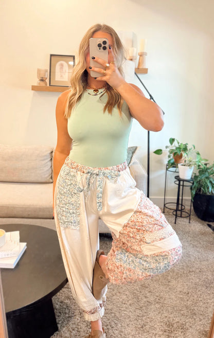 High Neck Staple Tank- Wasabi