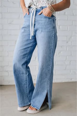 Slit Wide Leg Jeans