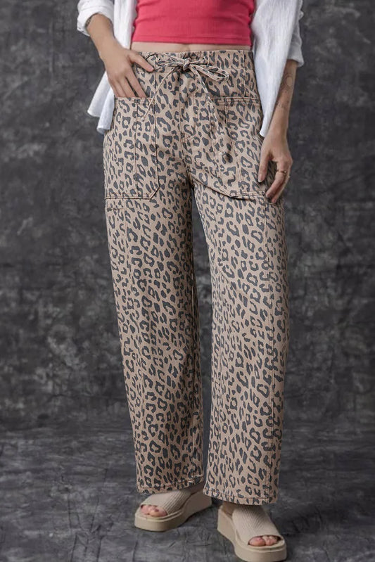 Leopard Drawstring WL Jeans